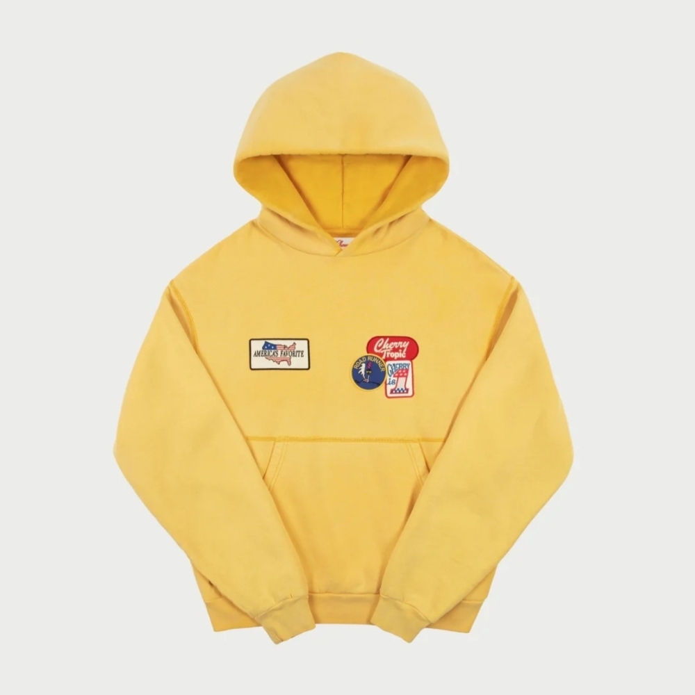 Cherry LA Yellow Hoodie with Patches